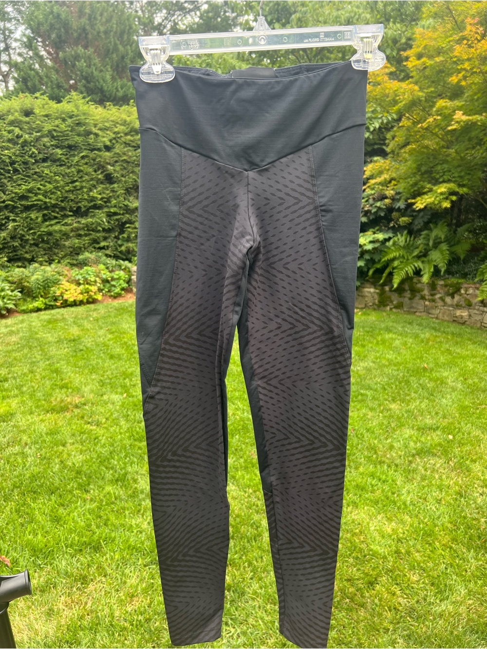Black Textured High-Waist Active Leggings